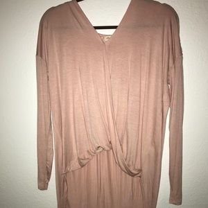 high-low pink long sleeve